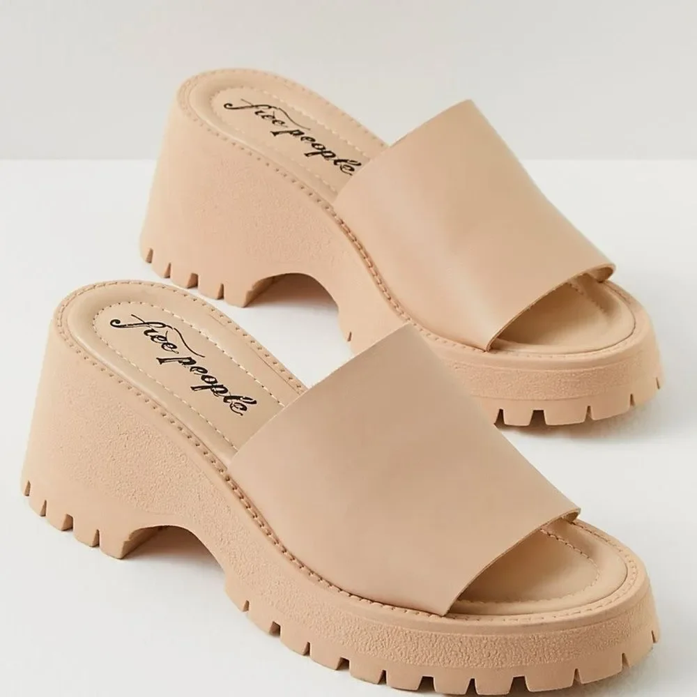 NEW Free People Winona Wedge Platform Sandals Slip-On